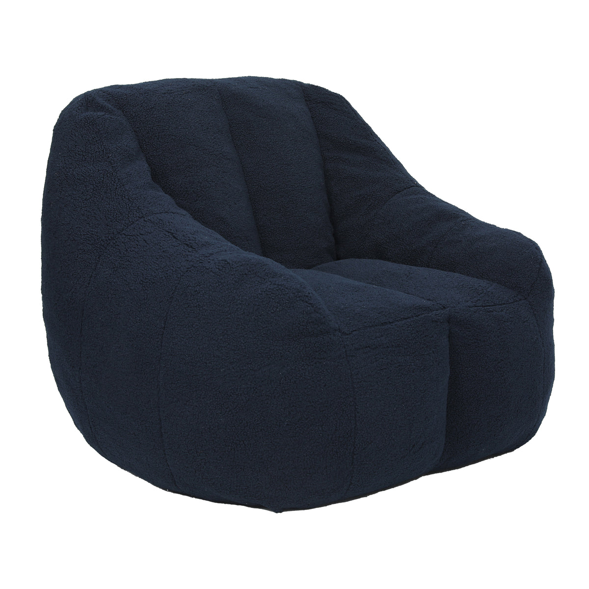 Blue Faux Fur Bean Bag Chair, 37.4 in Wide