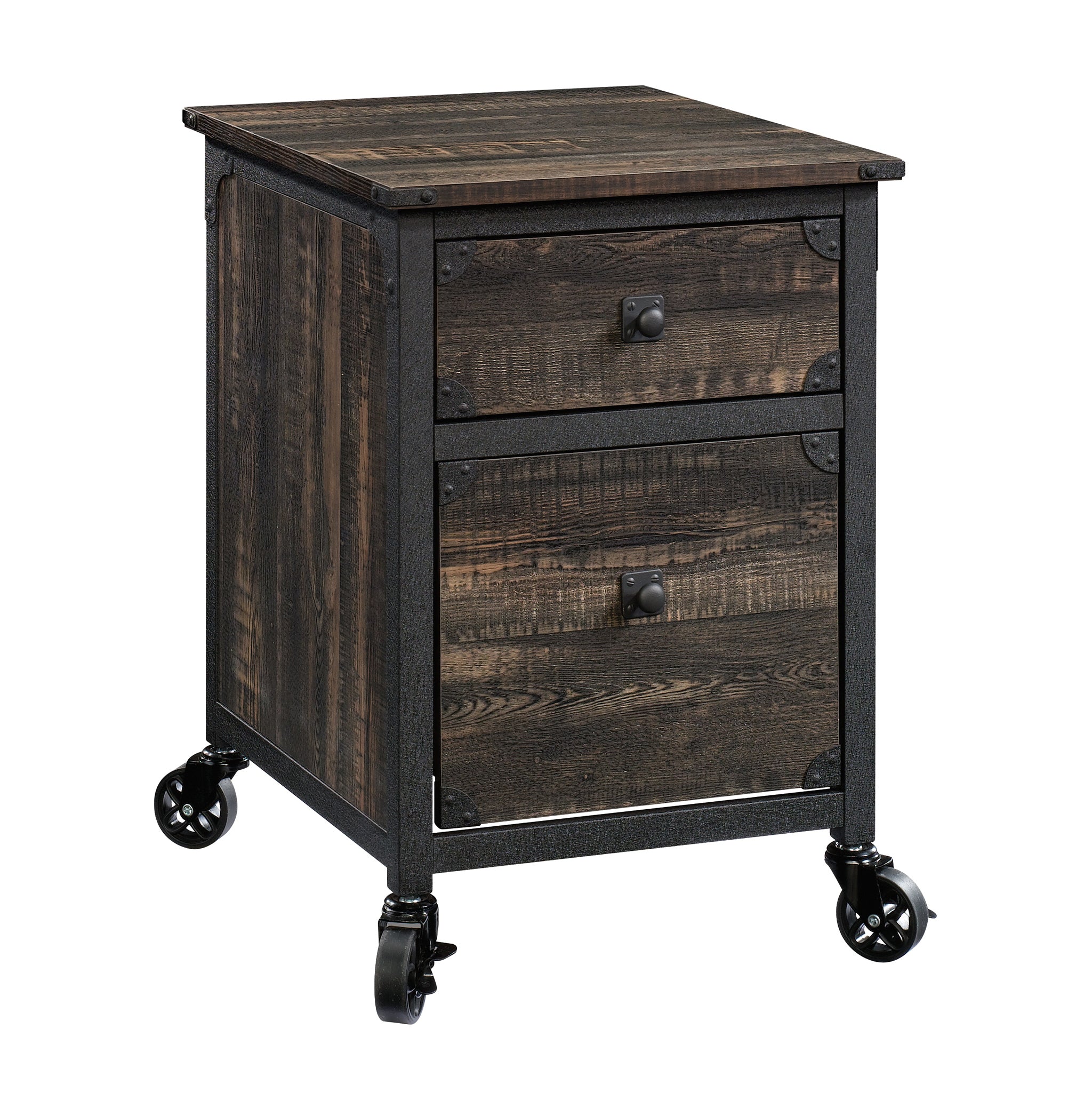 Rolling File Cabinet, 23.9 in, Natural