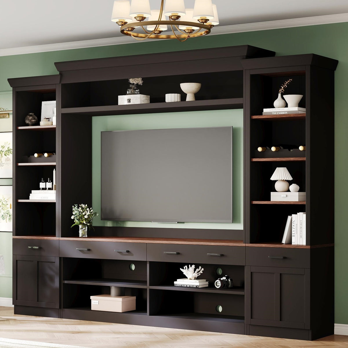 Black Entertainment Center for TVs up to 70 in, 108.2 in Wide