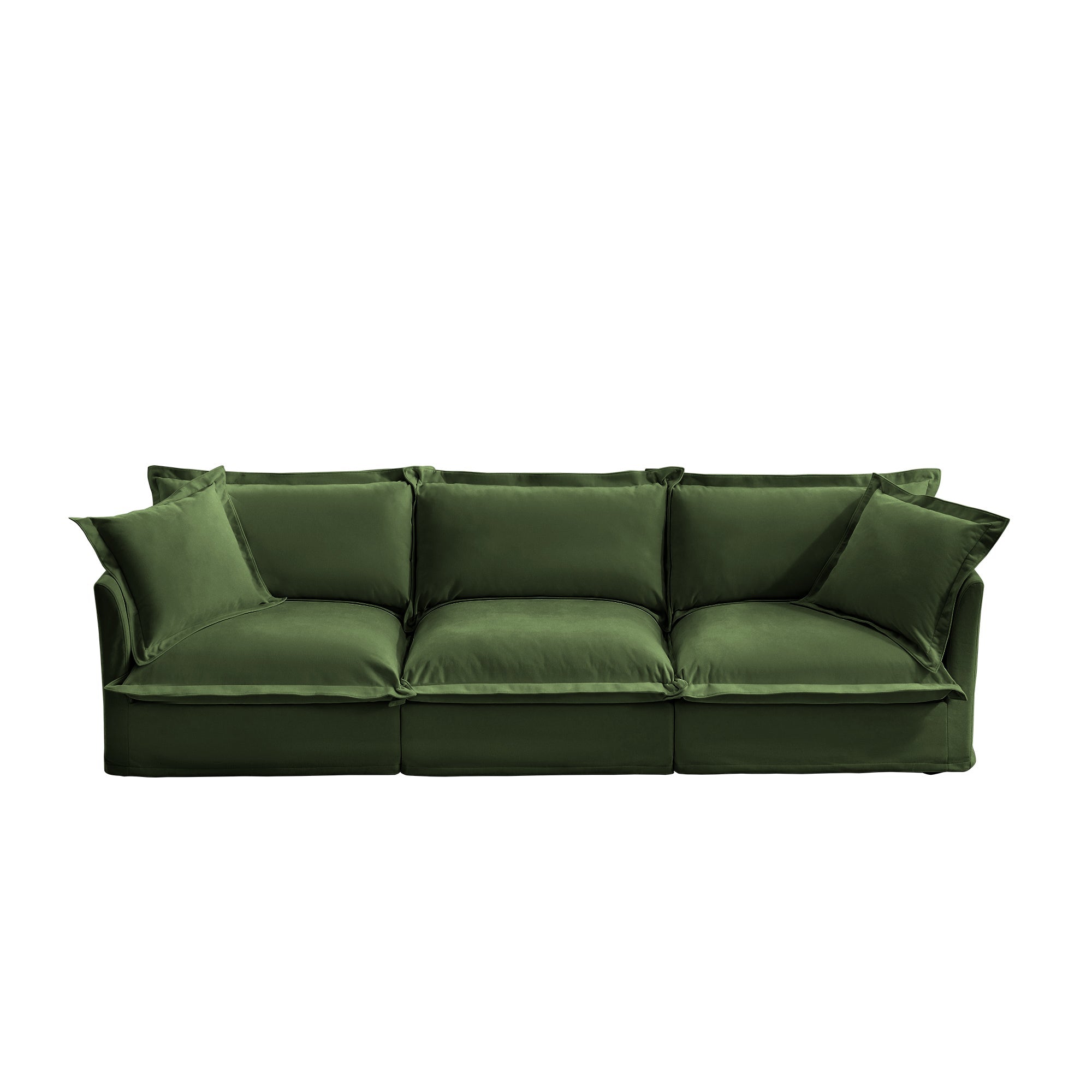 Fluffy 3-Seat Modular Sofa in Chenille Olive #OttOnly_0 #Fabric_Chenille Olive