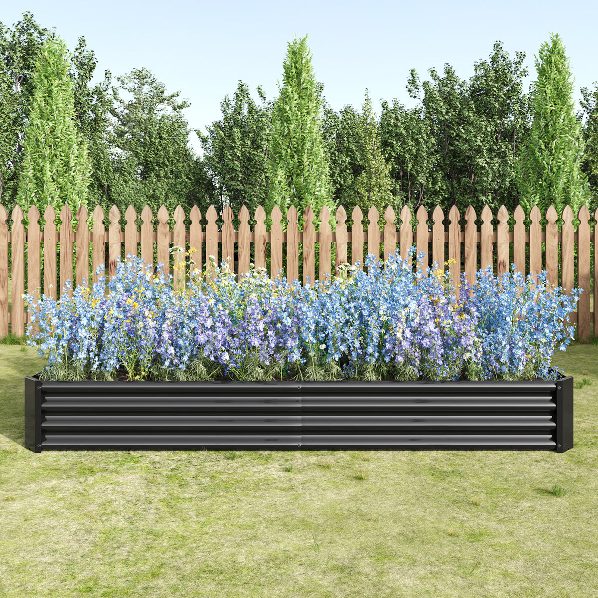 Black Metal Raised Garden Bed