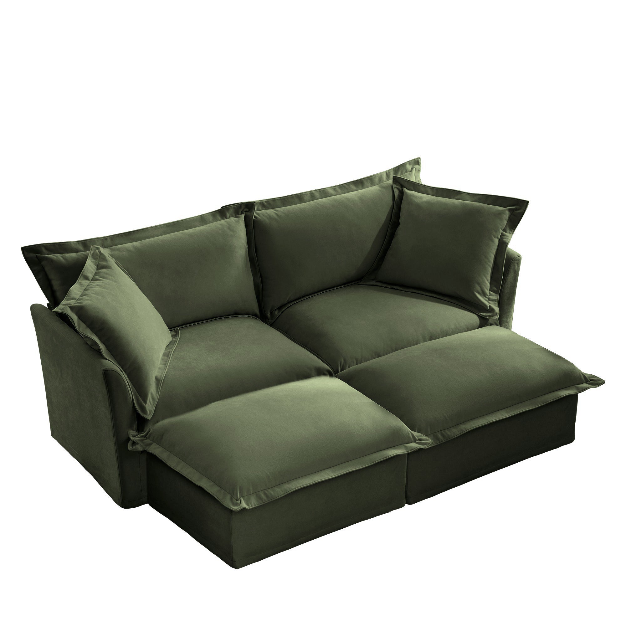 Fluffy 2-Seat Modular Sofa in Chenille Olive #OttOnly_2 #Fabric_Chenille Olive