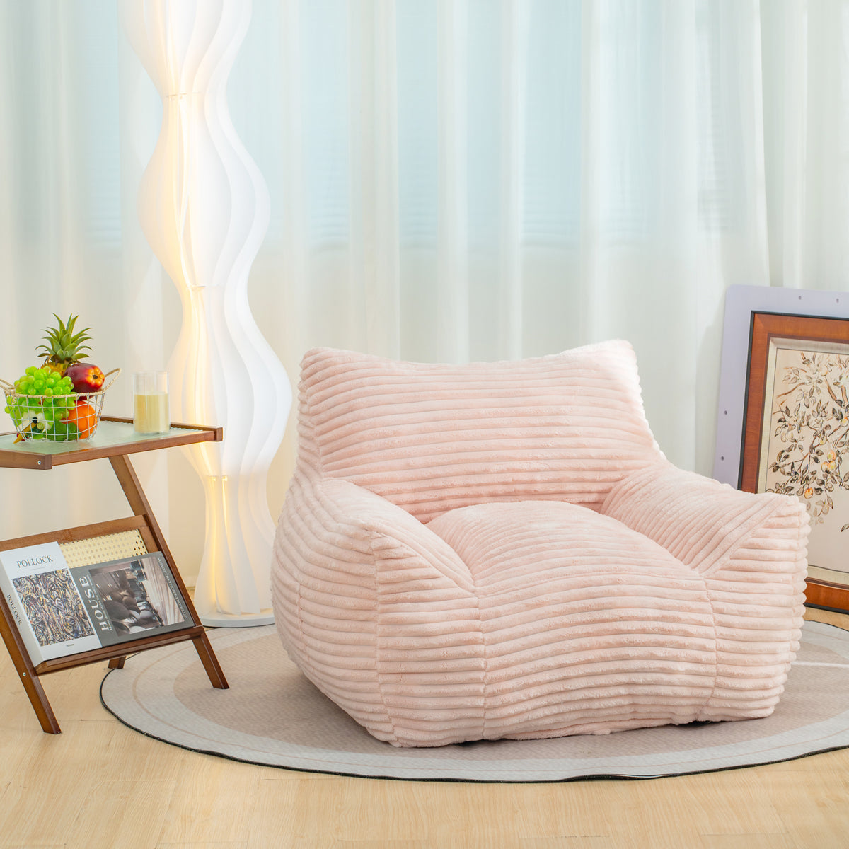 Pink Corduroy Bean Bag Chair