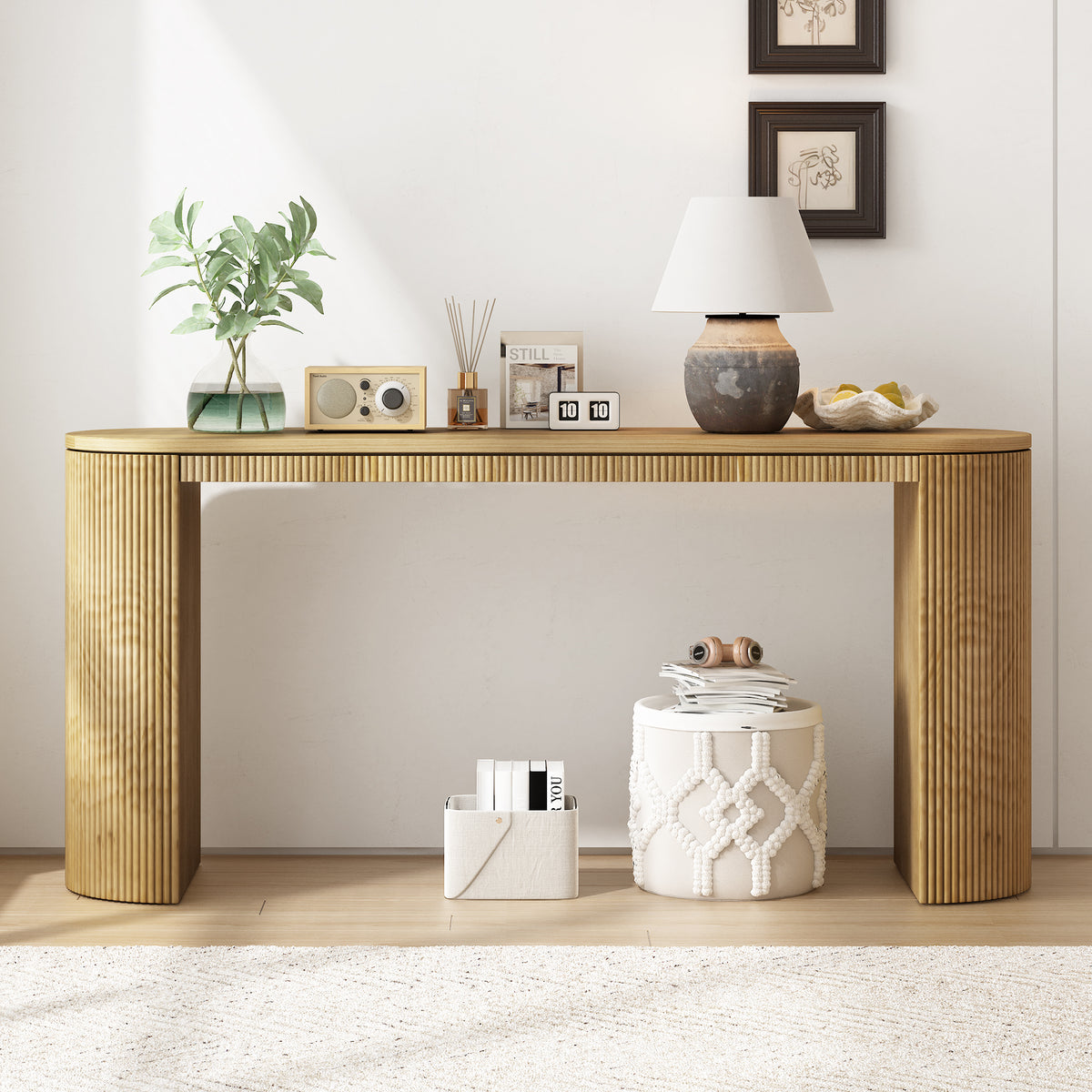 Natural Console Table, 59.2 in Wide