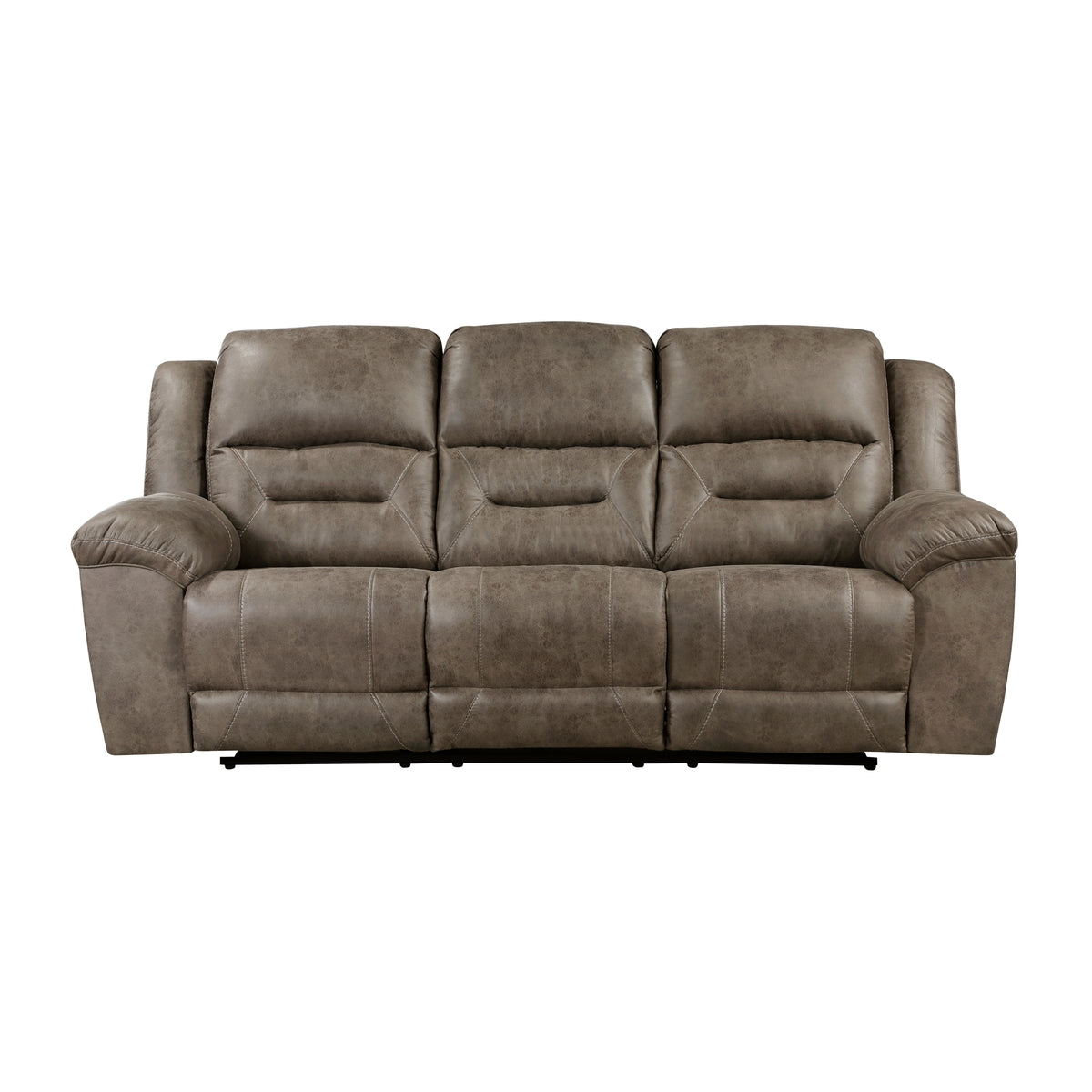 Brown Microfiber Reclining Sofa, 91.5 in Wide