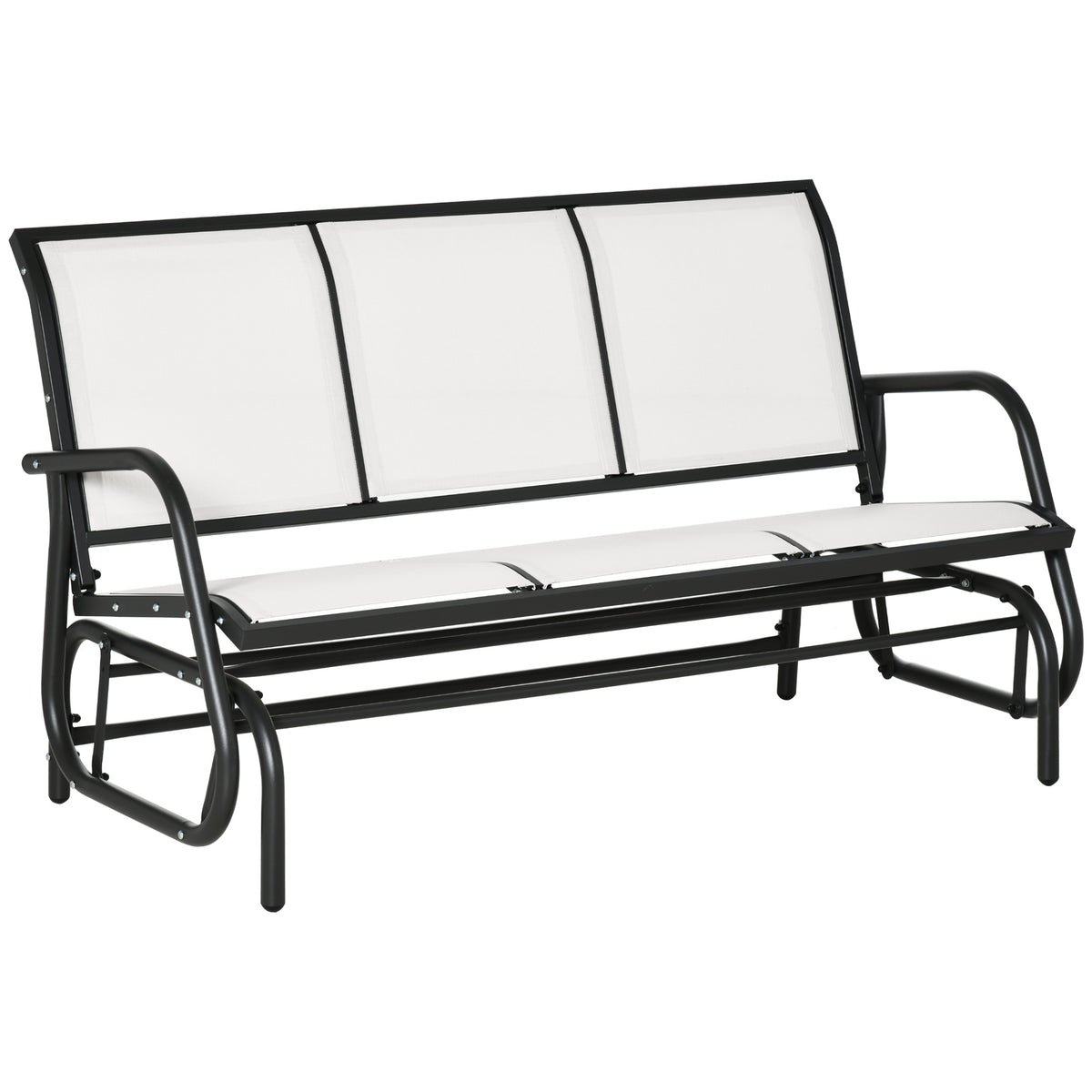 White Outdoor Glider Bench