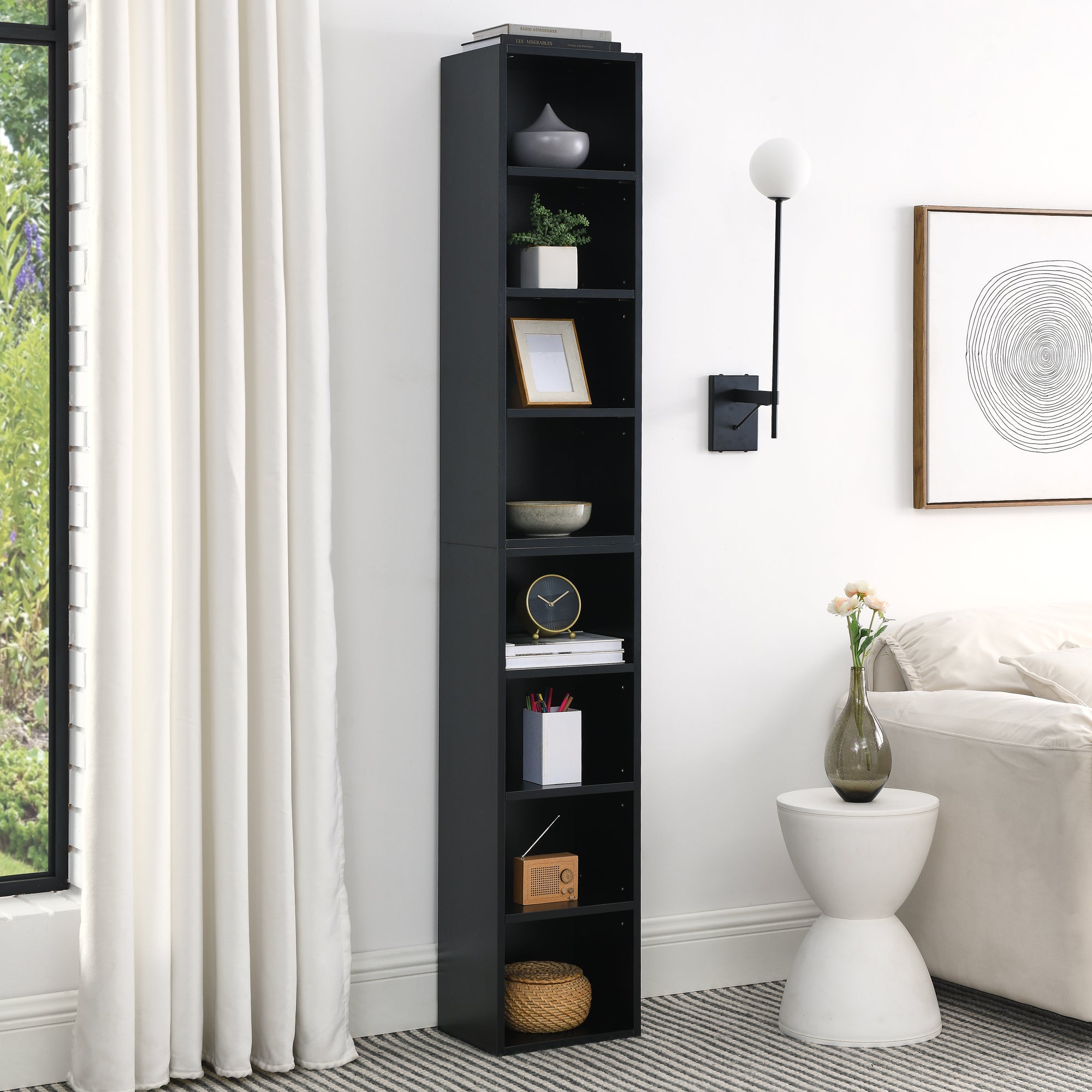 Storage Cabinet, 11.6 in, Black