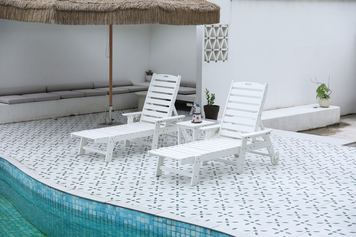 White 3-Piece Patio Lounge Set