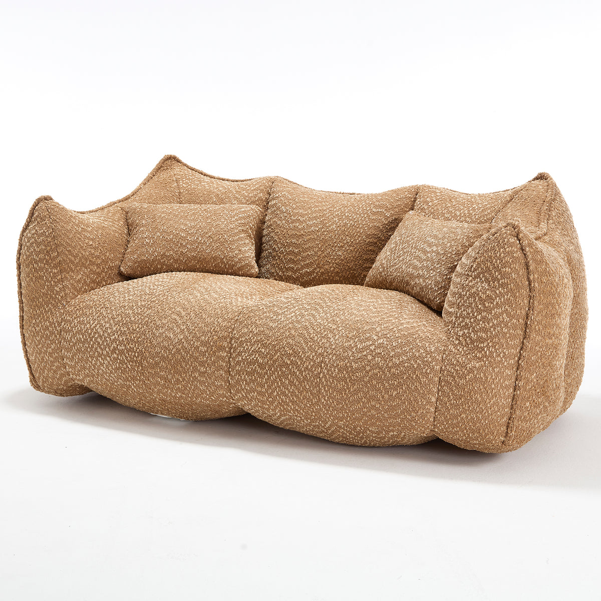 Brown Chenille Bean Bag Chair, 73.2 in Wide