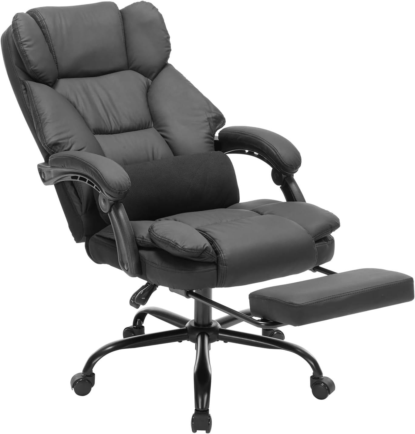 Big and Tall Lumbar Support Office Chair, 400 lb Capacity, Black