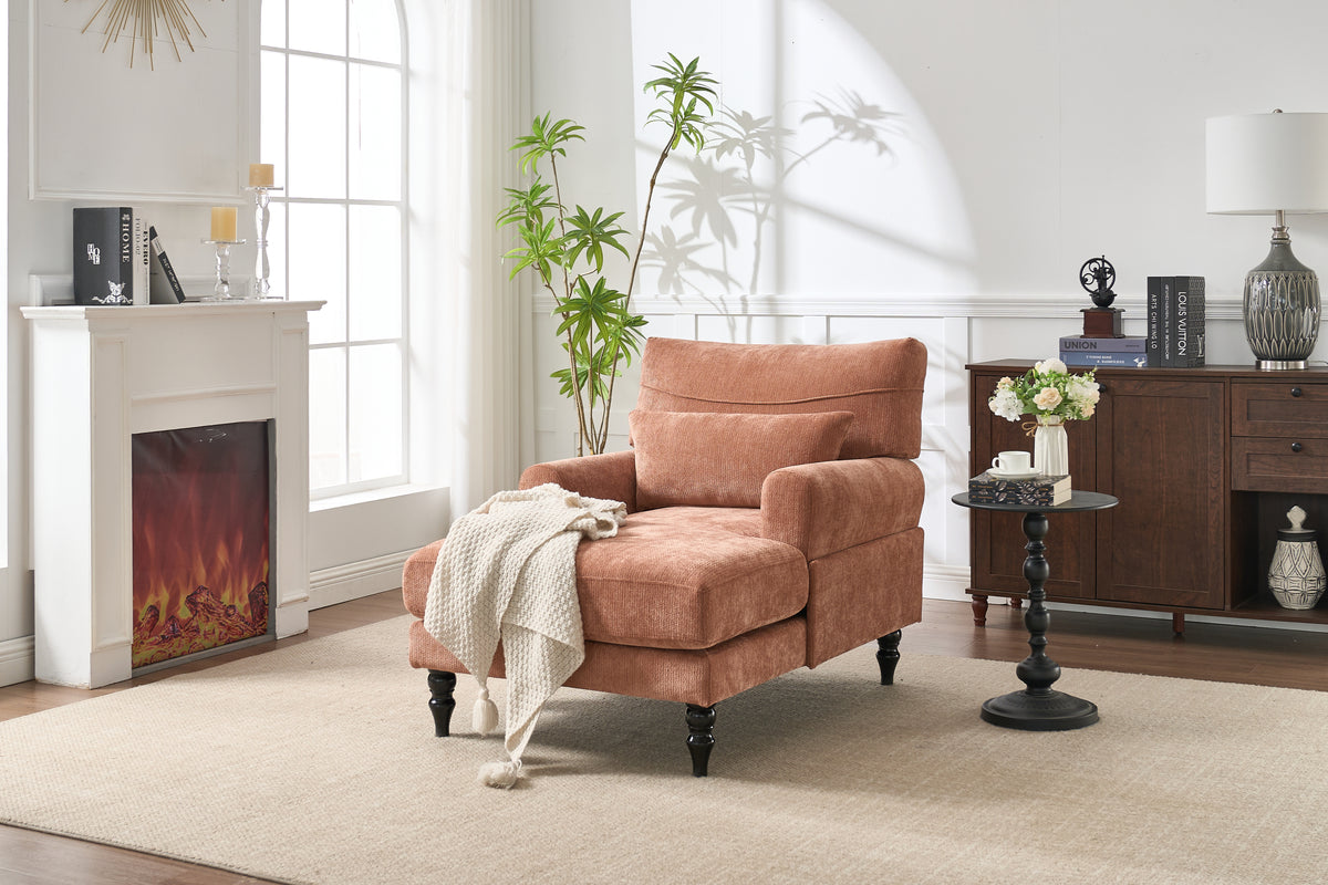 Orange Chaise Lounge Chair, Reclining