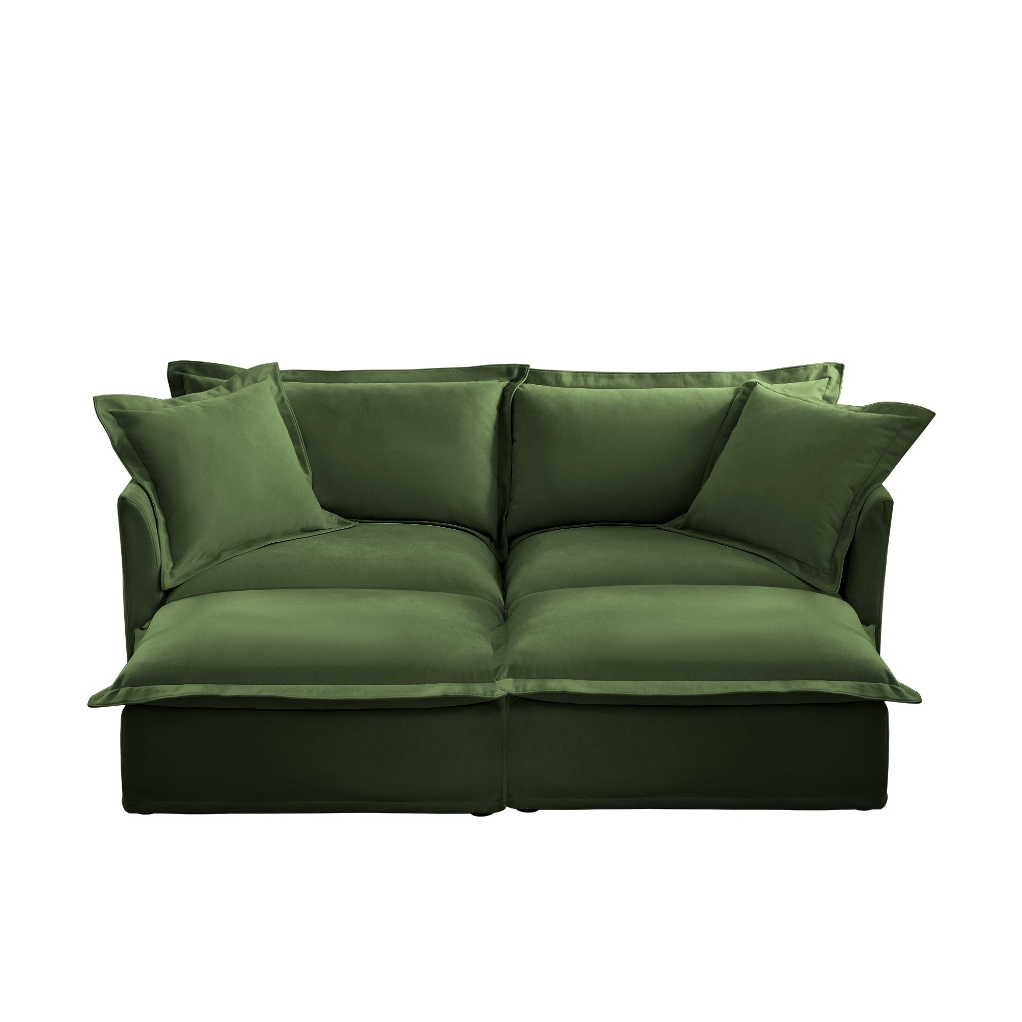 Fluffy 2-Seat Modular Sofa in Chenille Olive #OttOnly_2 #Fabric_Chenille Olive