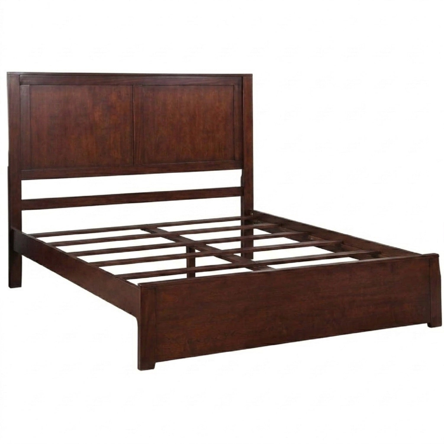 King Storage Bed, Panel Headboard, Cherry