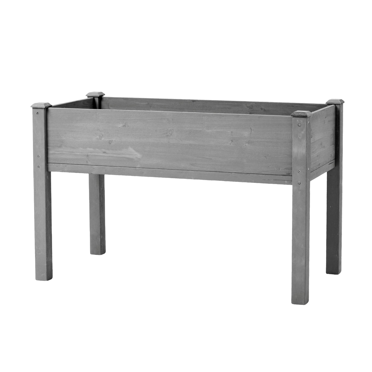 Gray Solid Wood Raised Garden Bed, 30 in Tall