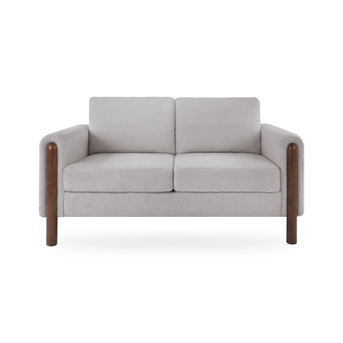 Gray Sherpa Loveseat, 59.7 in Wide