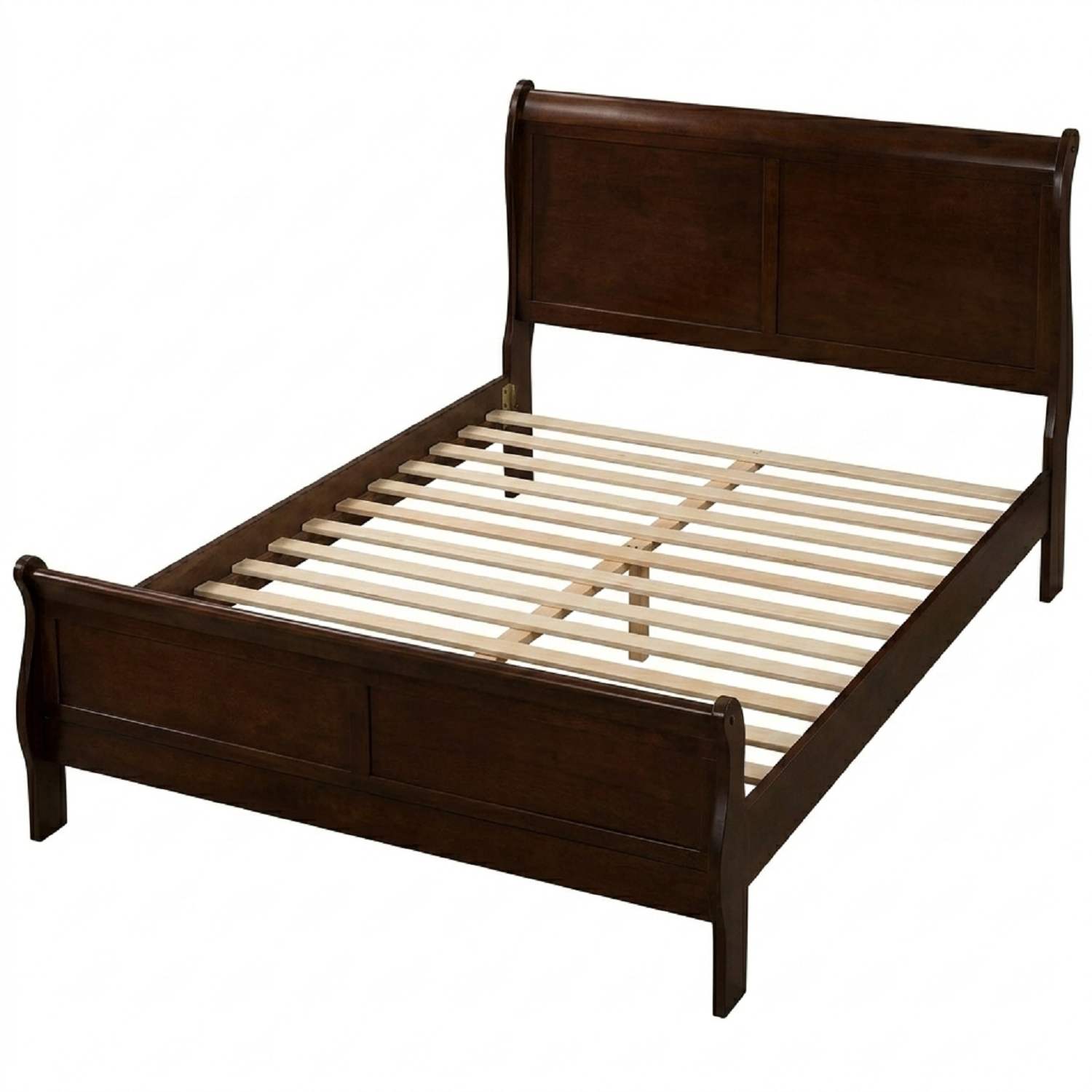 Cherry Queen Sleigh Bed, Solid Wood