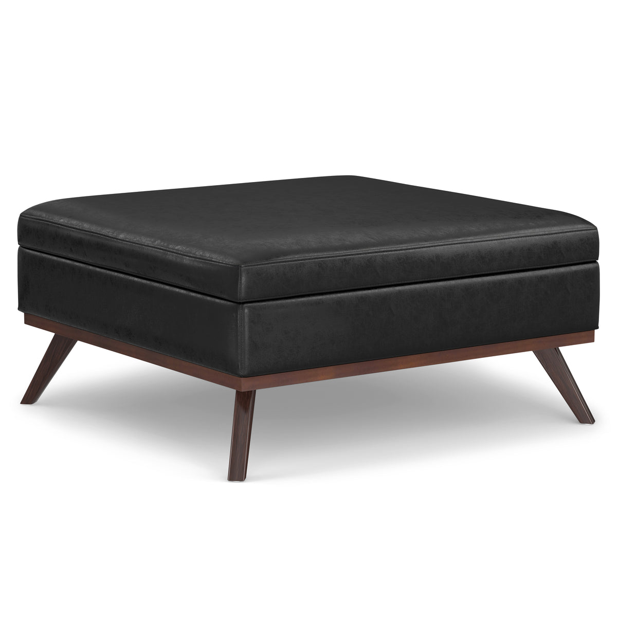 Black Square Coffee Table with Storage, 40 in
