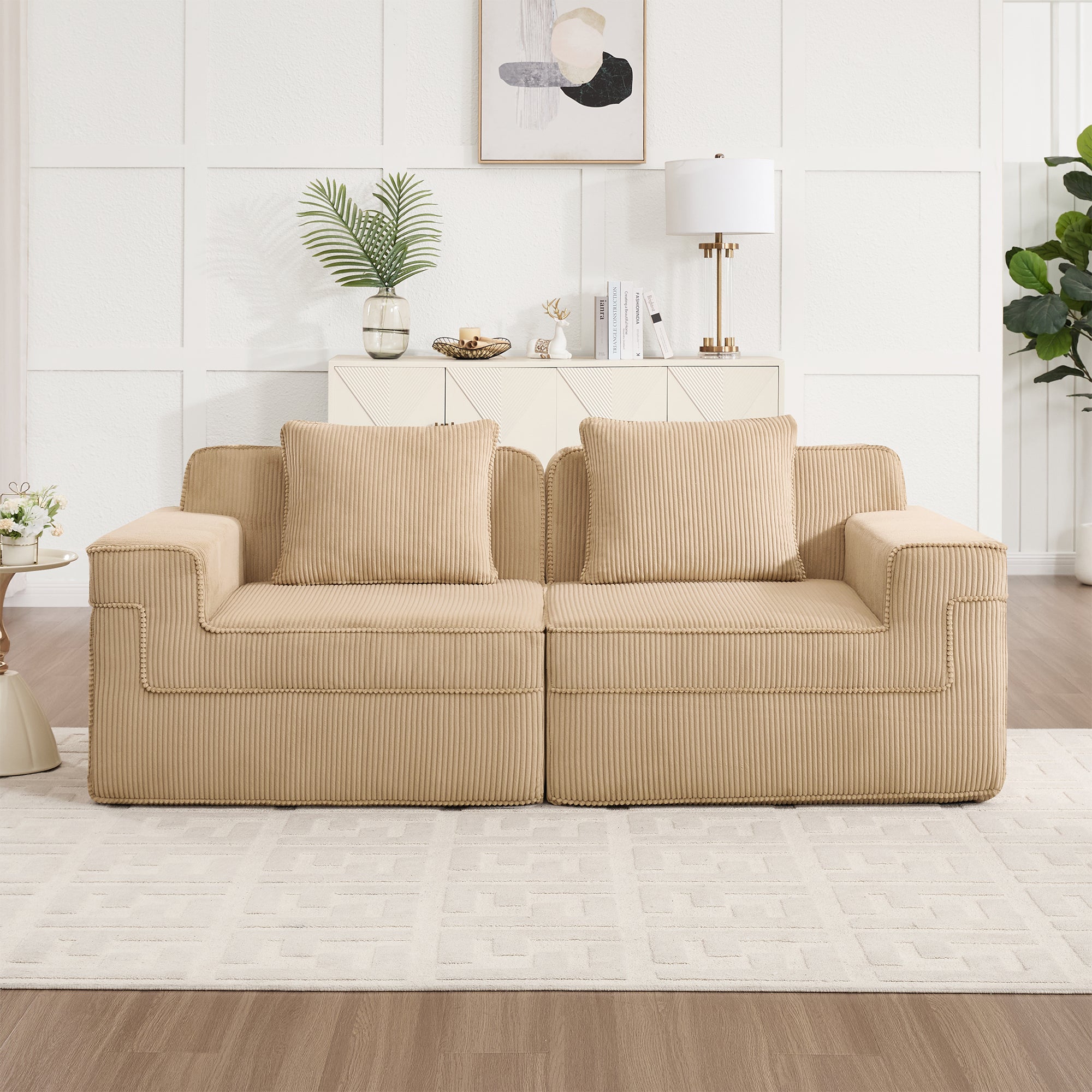 Hudson 2-Seat Boneless Couch - Memory Foam Loveseat