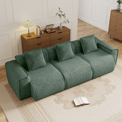 Seneca Boneless Couch - 3 Seater, Olive