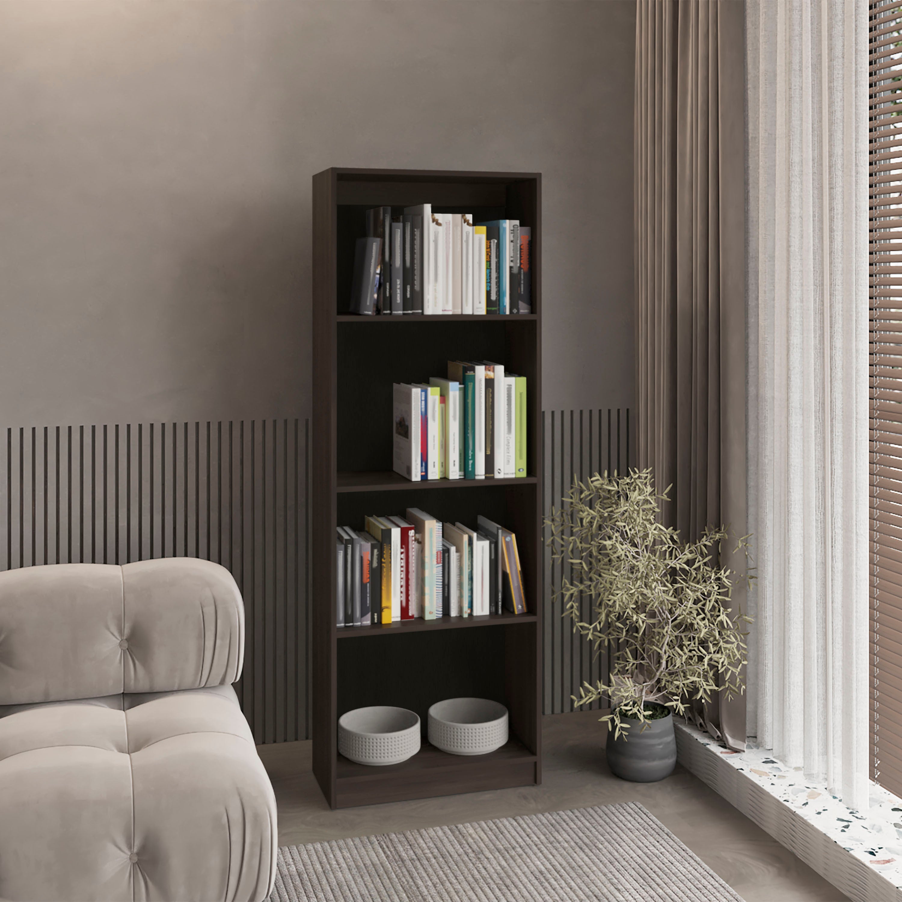 Bookcase, 24.7 in, Walnut