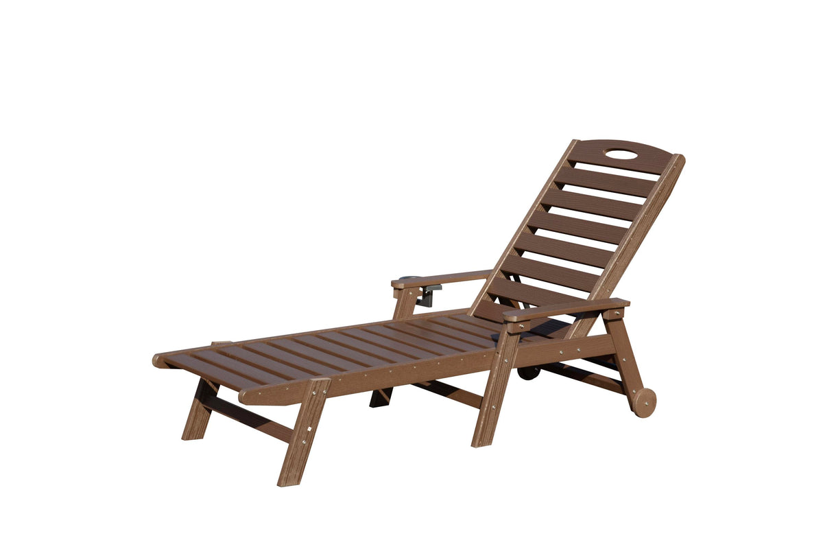Brown Adjustable Outdoor Chaise Lounge