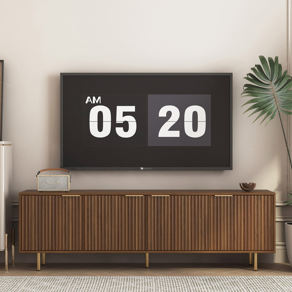 Fluted TV Stand, 68.9 in Wide