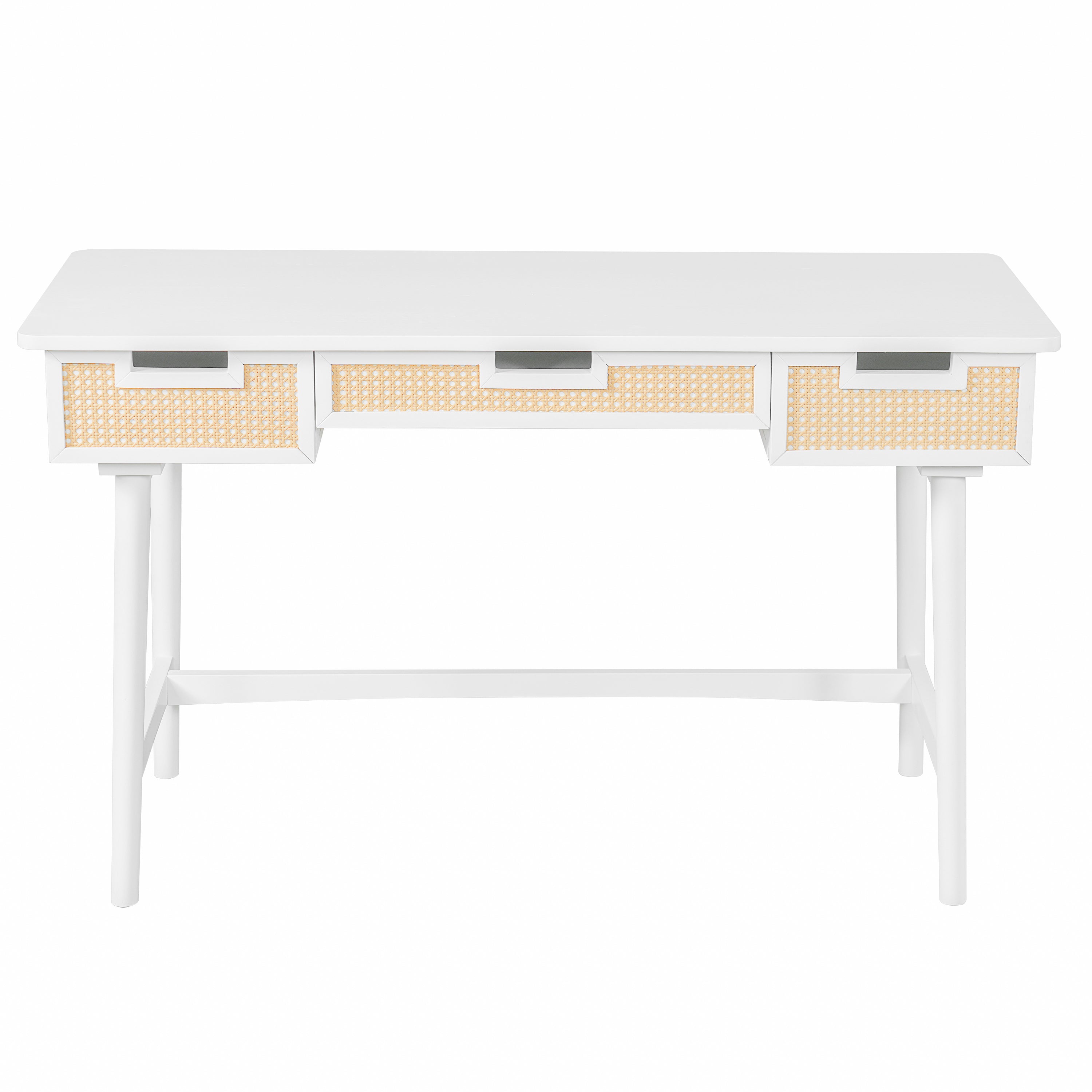 Big and Tall Writing Desk with Drawers, 51 in, White