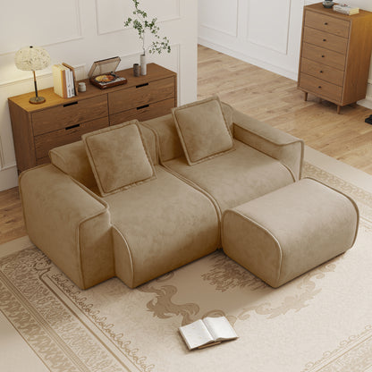 Seneca Boneless Couch - 2 Seater, 1 Ottoman, Mocha