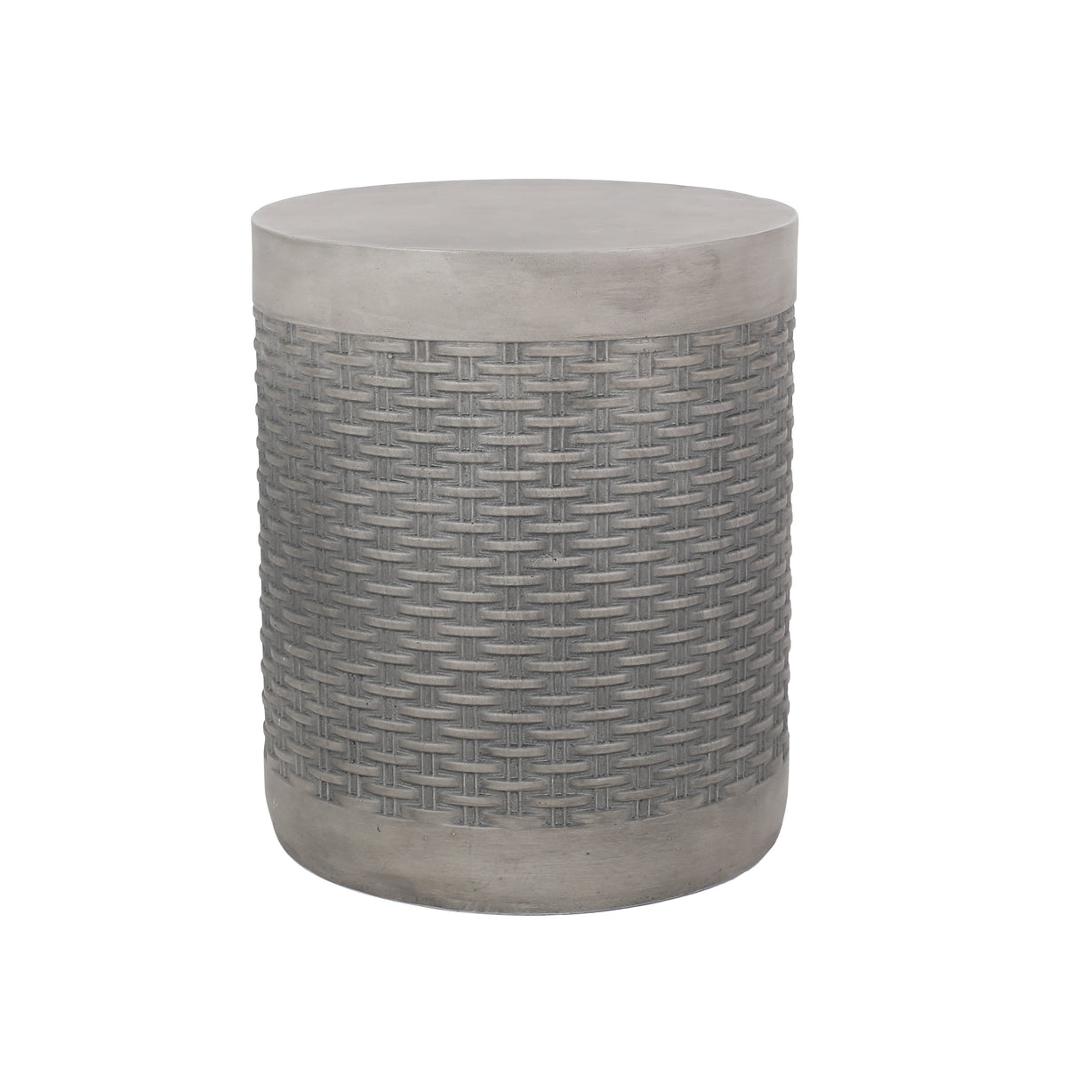 Light Gray Round Outdoor Side Table