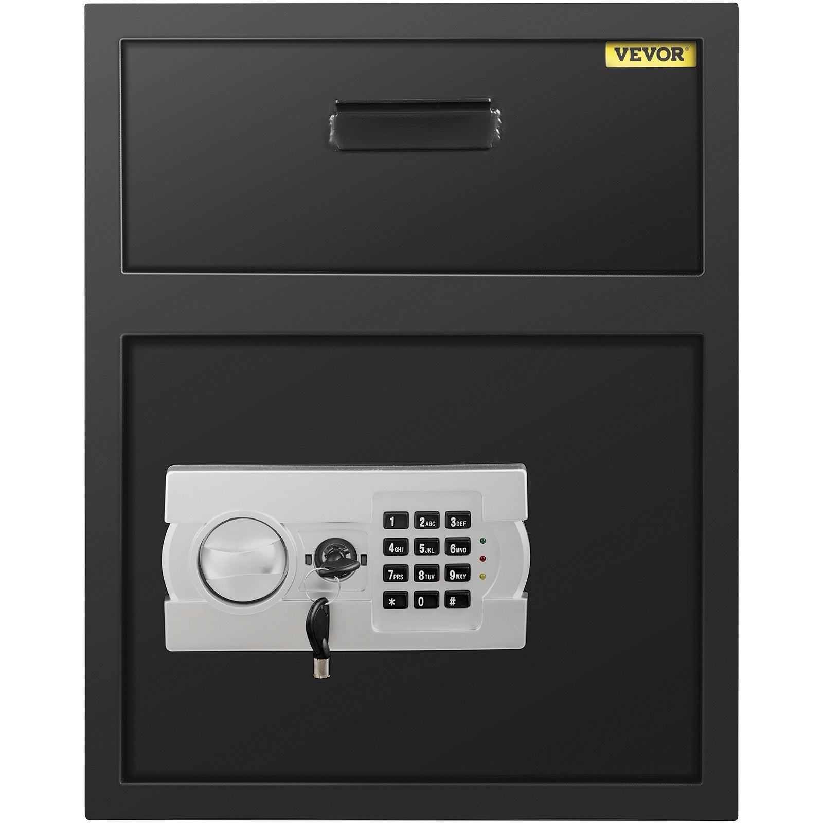 Office Safe with Lock, 17.2 in, Black