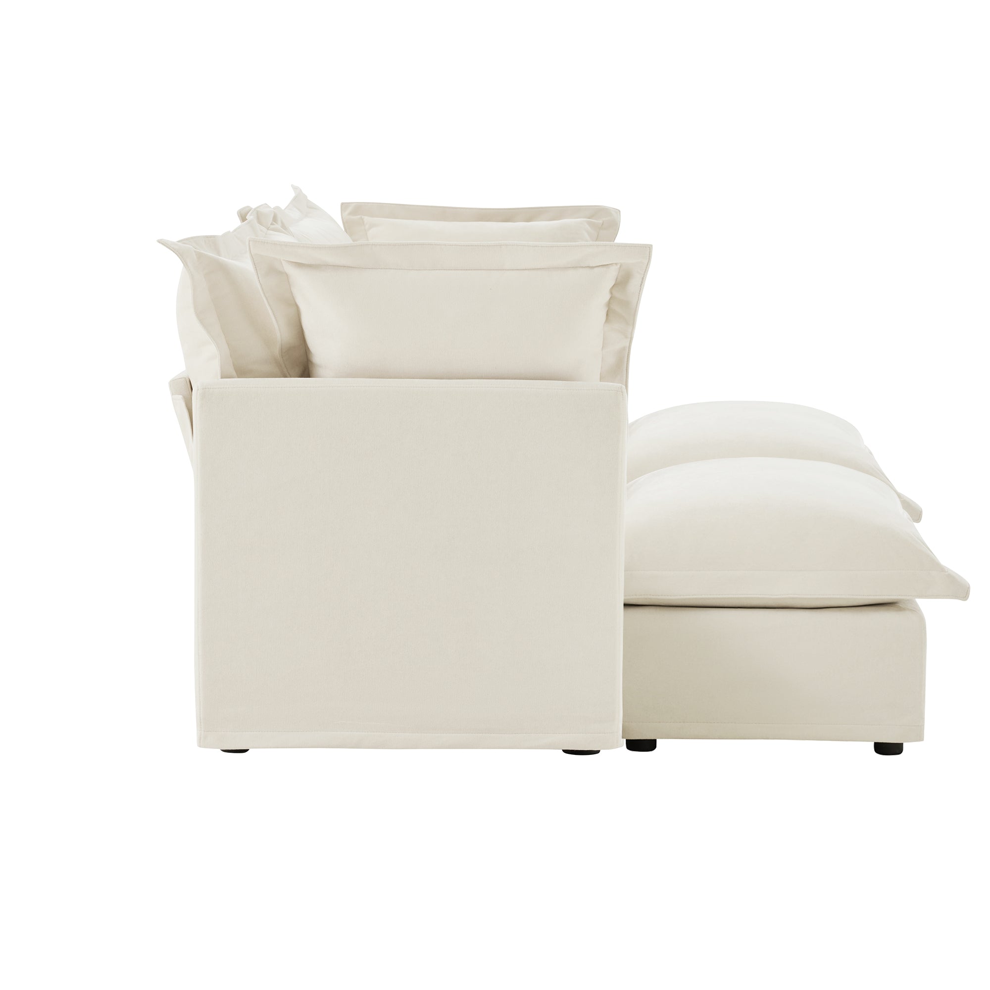 Fluffy 2-Seat Modular Sofa in Chenille Cream #OttOnly_2 #Fabric_Chenille Cream