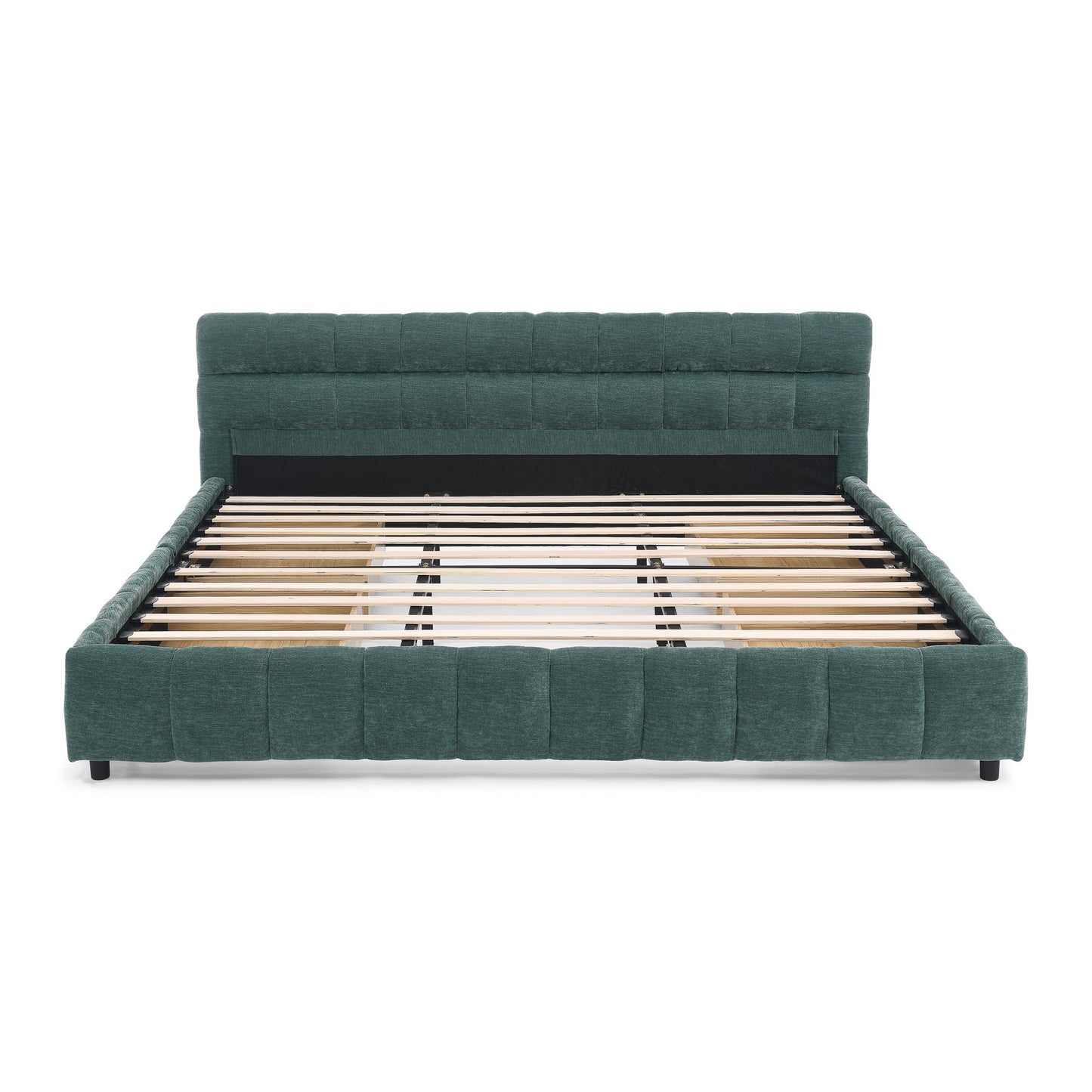 Close-up of open wood storage drawer lined interior