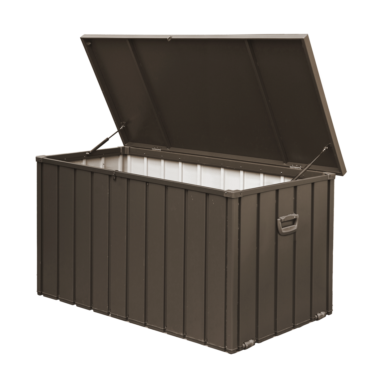 200 Gallon Dark Brown Metal Deck Box Lockable
