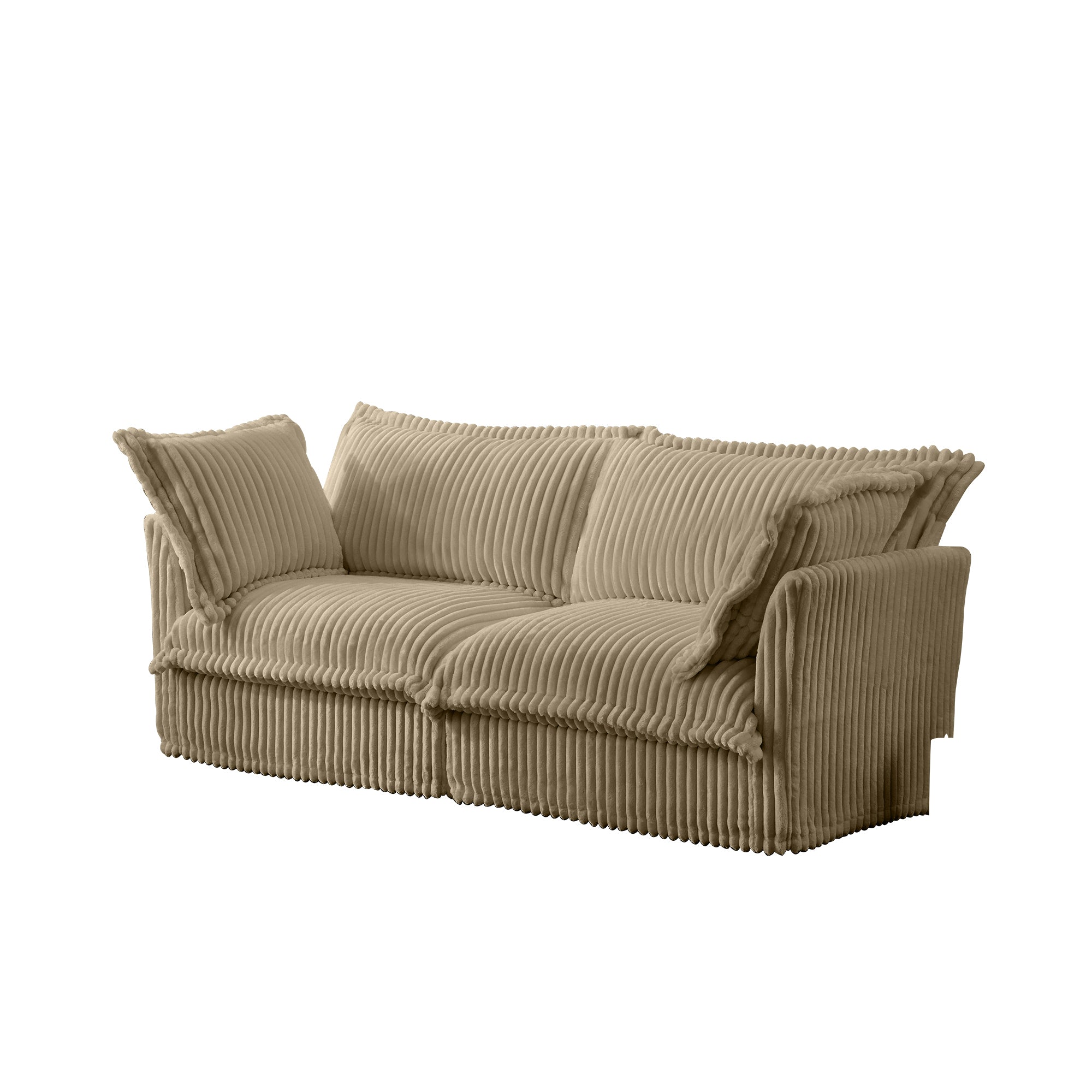 Fluffy 2-Seat Modular Sofa in Corduroy Camel #OttOnly_0 #Fabric_Corduroy Camel