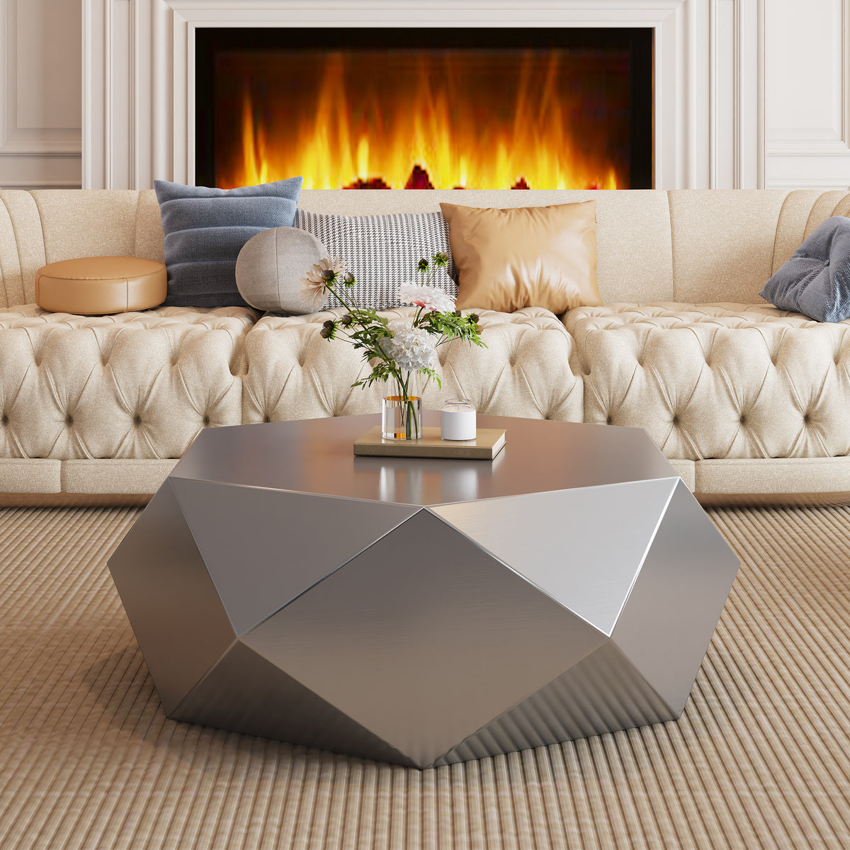 Silver Coffee Table, 39.4 in
