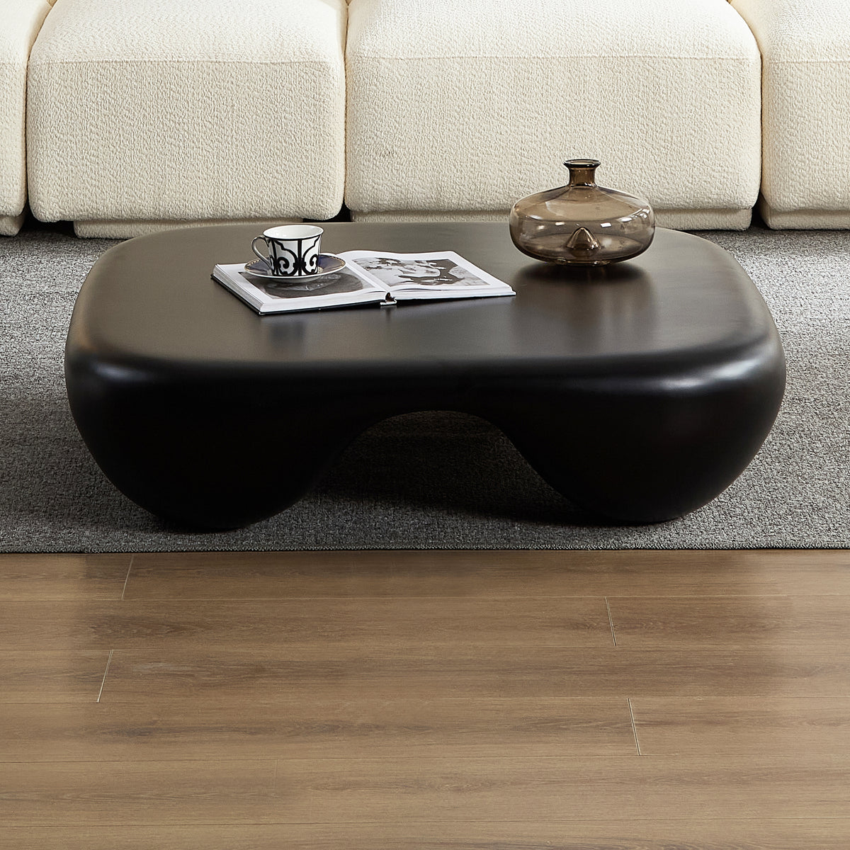 Black Square Coffee Table, 39.4 in