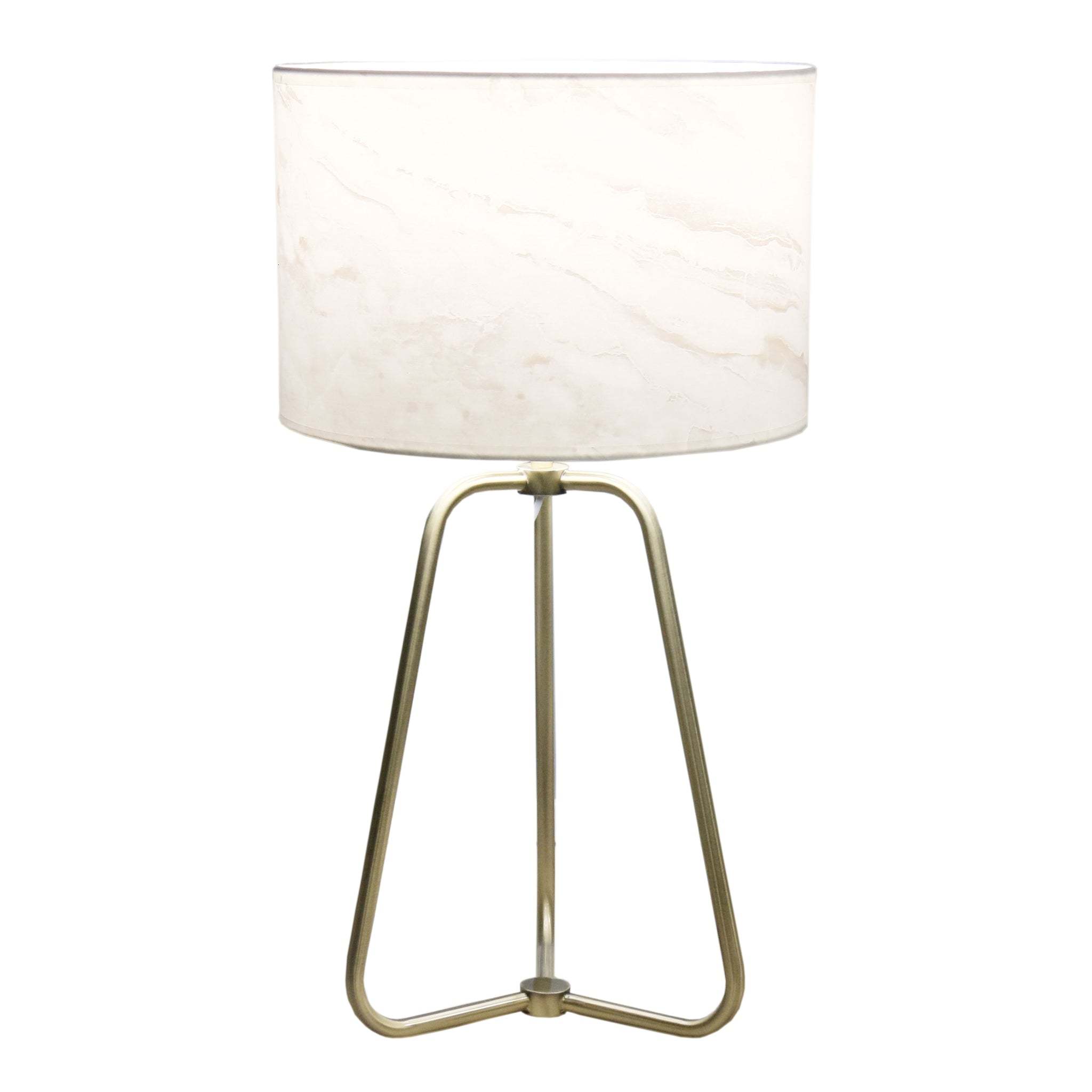Table Lamp with Marble Detailing, White