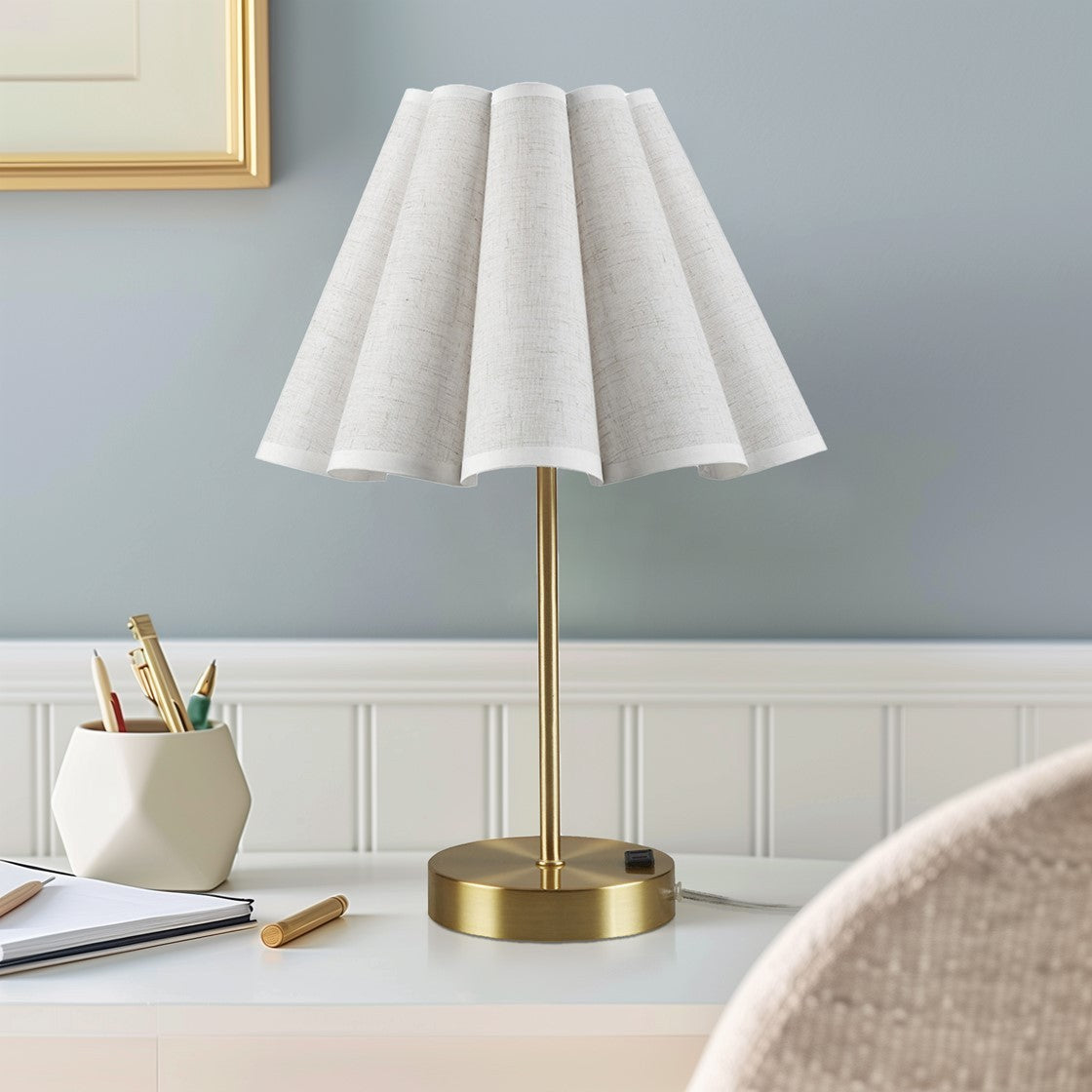 Table Lamp with Touch Dimmer Switch, Gold