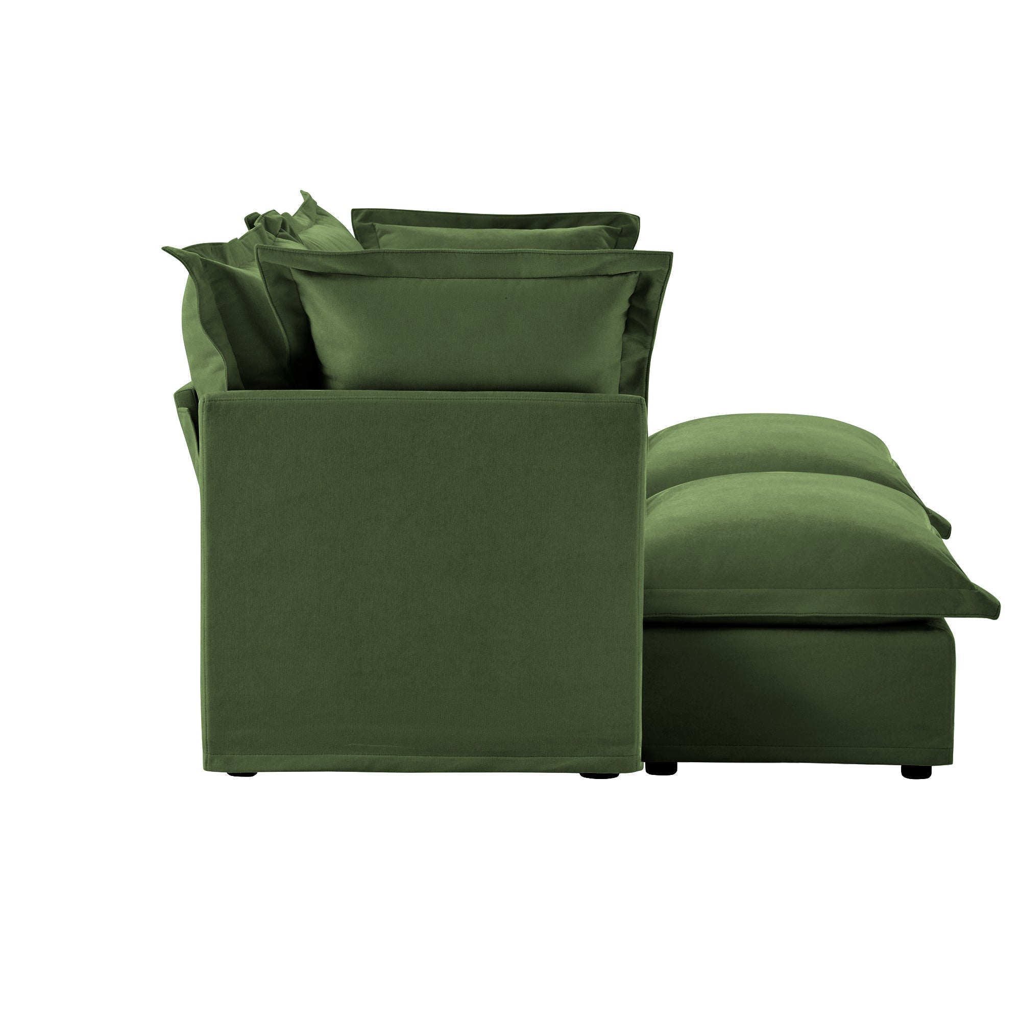 Fluffy 2-Seat Modular Sofa in Chenille Olive #OttOnly_2 #Fabric_Chenille Olive