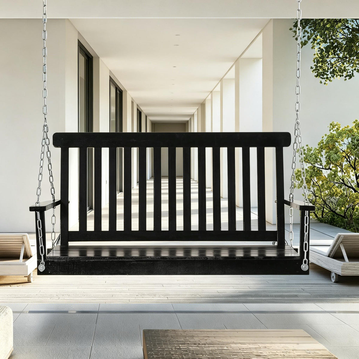 Black Porch Swing