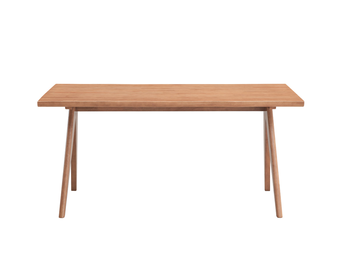 Natural Rattan Outdoor Dining Table, 63 in Wide