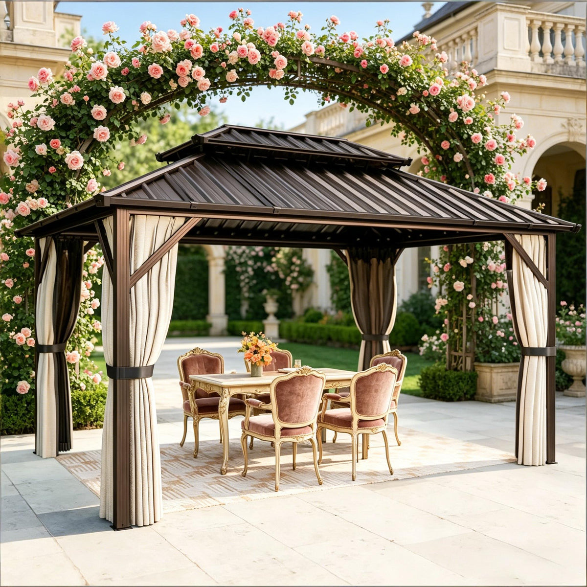 Aluminum Hardtop Gazebo, 9.9x13.7 ft
