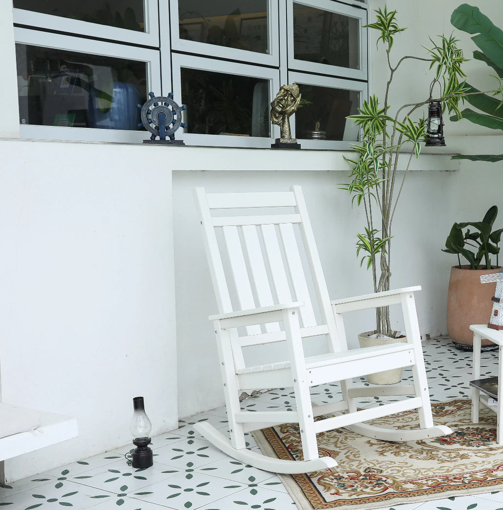 White Outdoor Rocking Chair