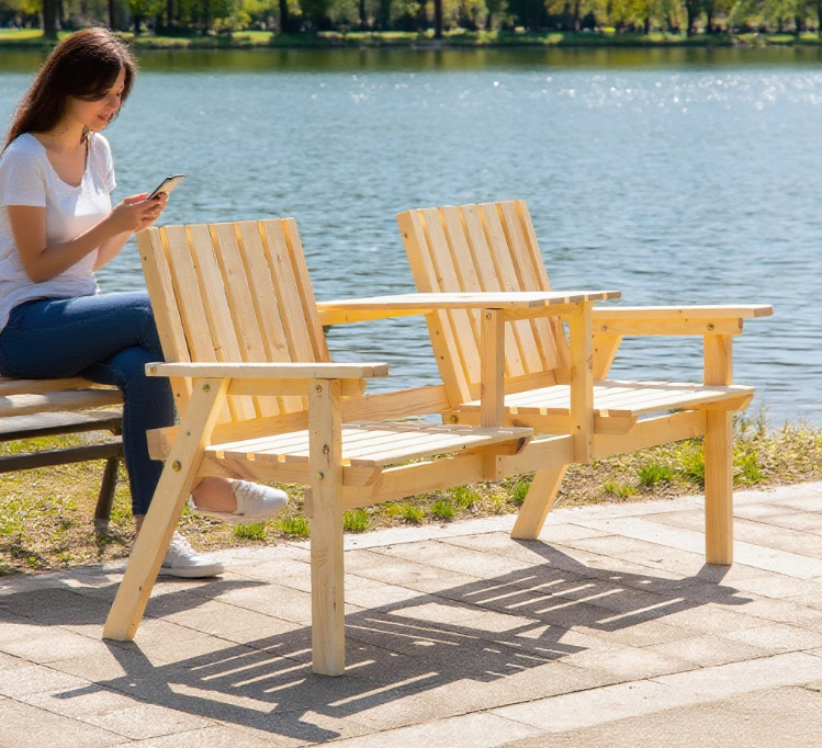 Natural Outdoor Bench, 59.8 in Wide