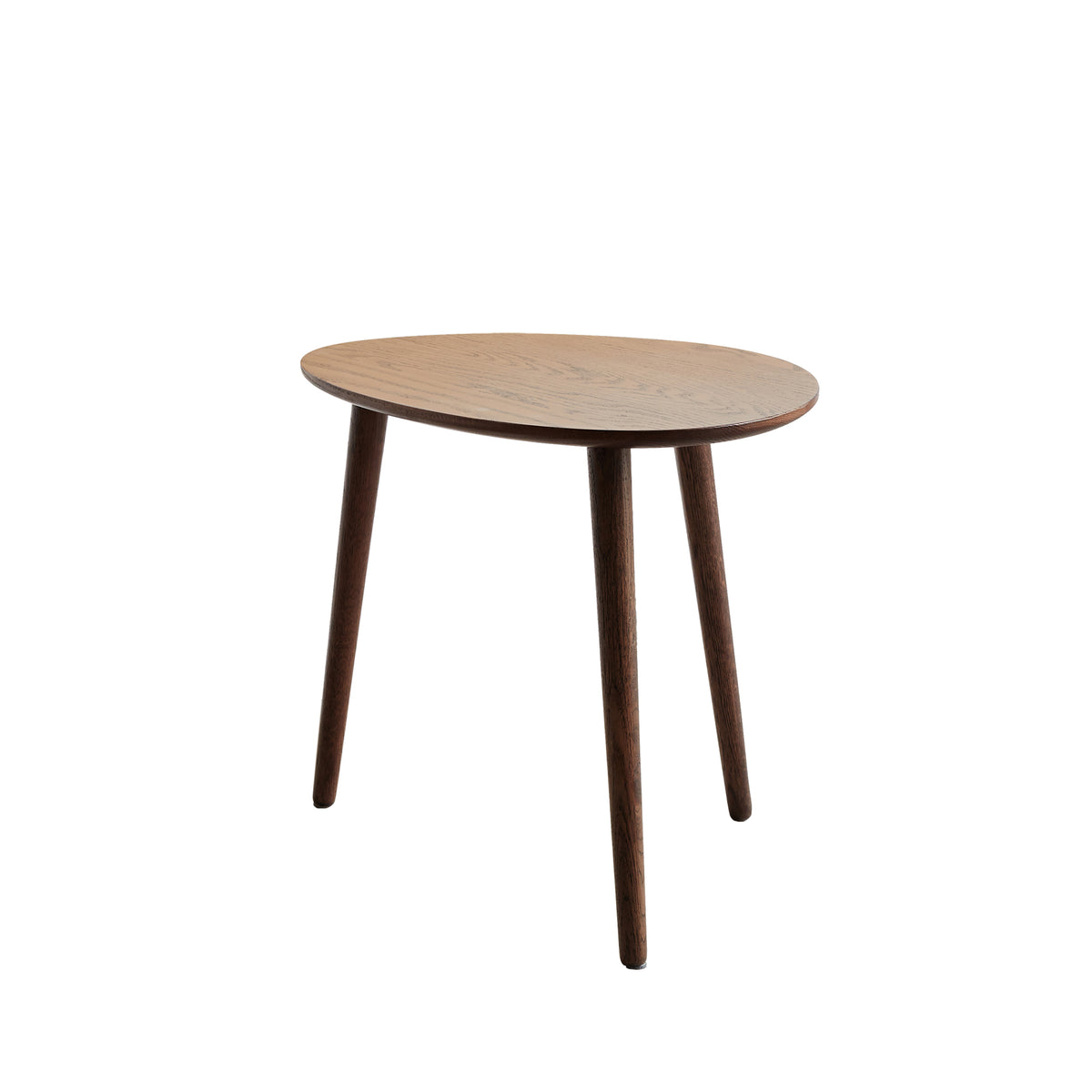 Walnut Solid Wood Oval Coffee Table, 25.6 in