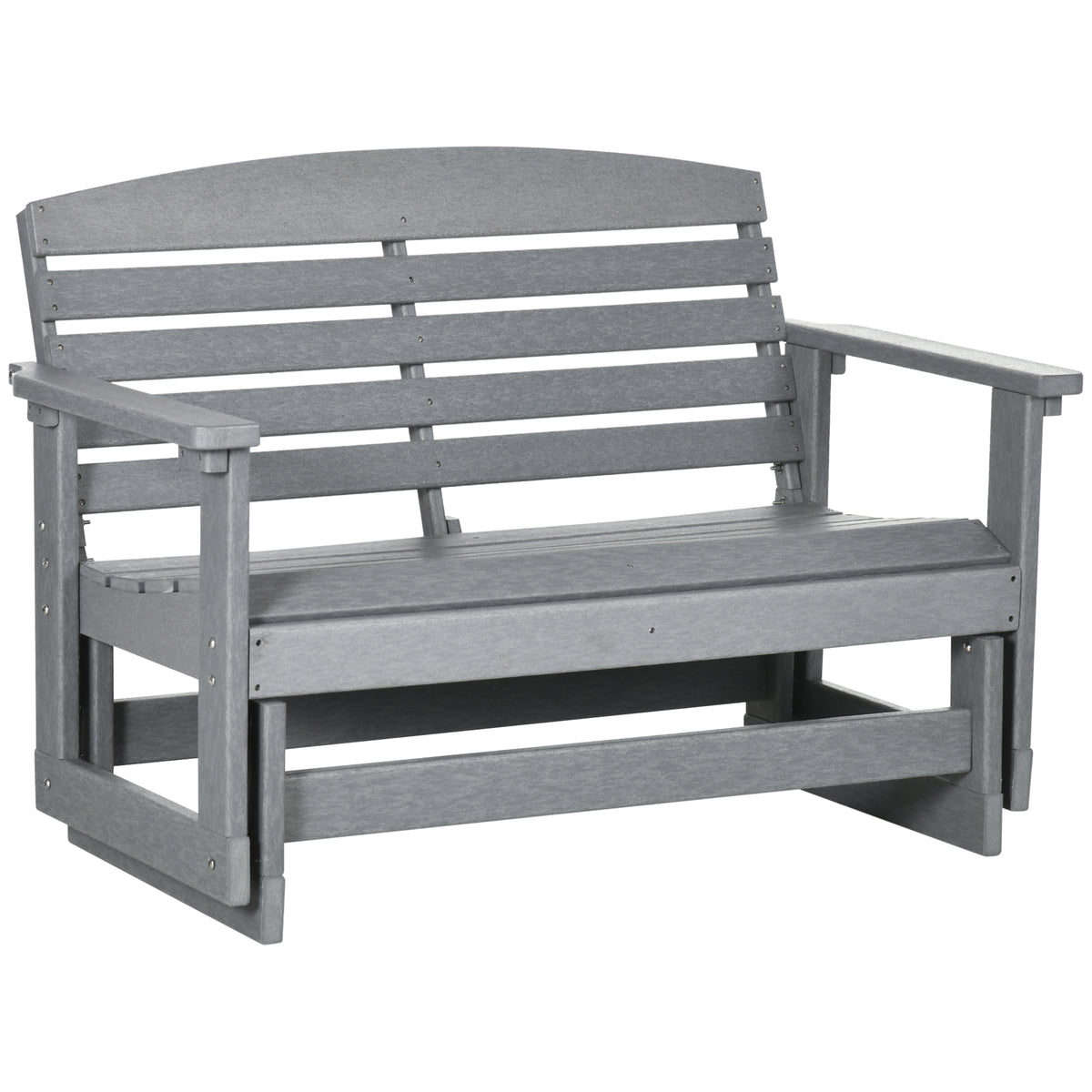 Gray HDPE Outdoor Glider Bench
