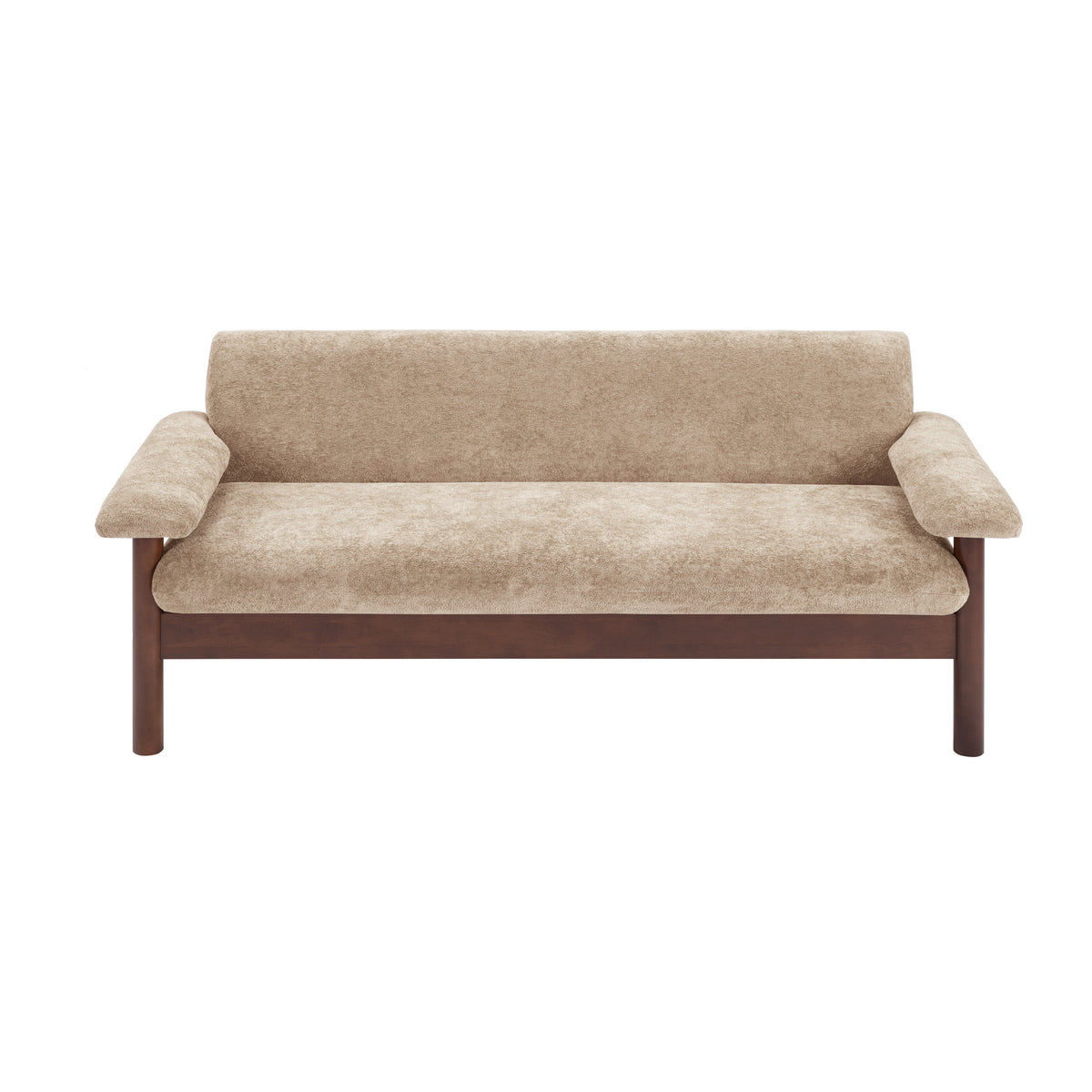 Light Brown Chenille Couch, 69.9 in Wide