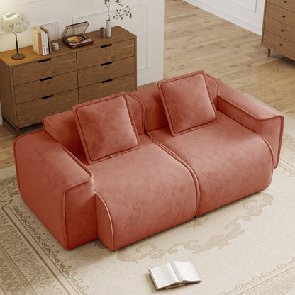 Seneca Boneless Couch - 2 Seater, Terracotta