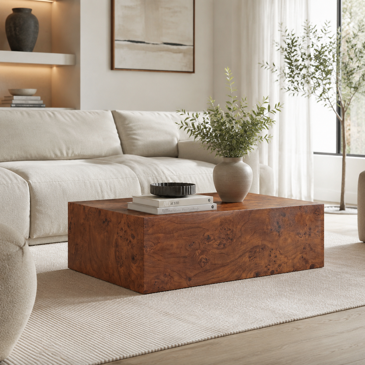 Walnut Coffee Table, 39.4 in