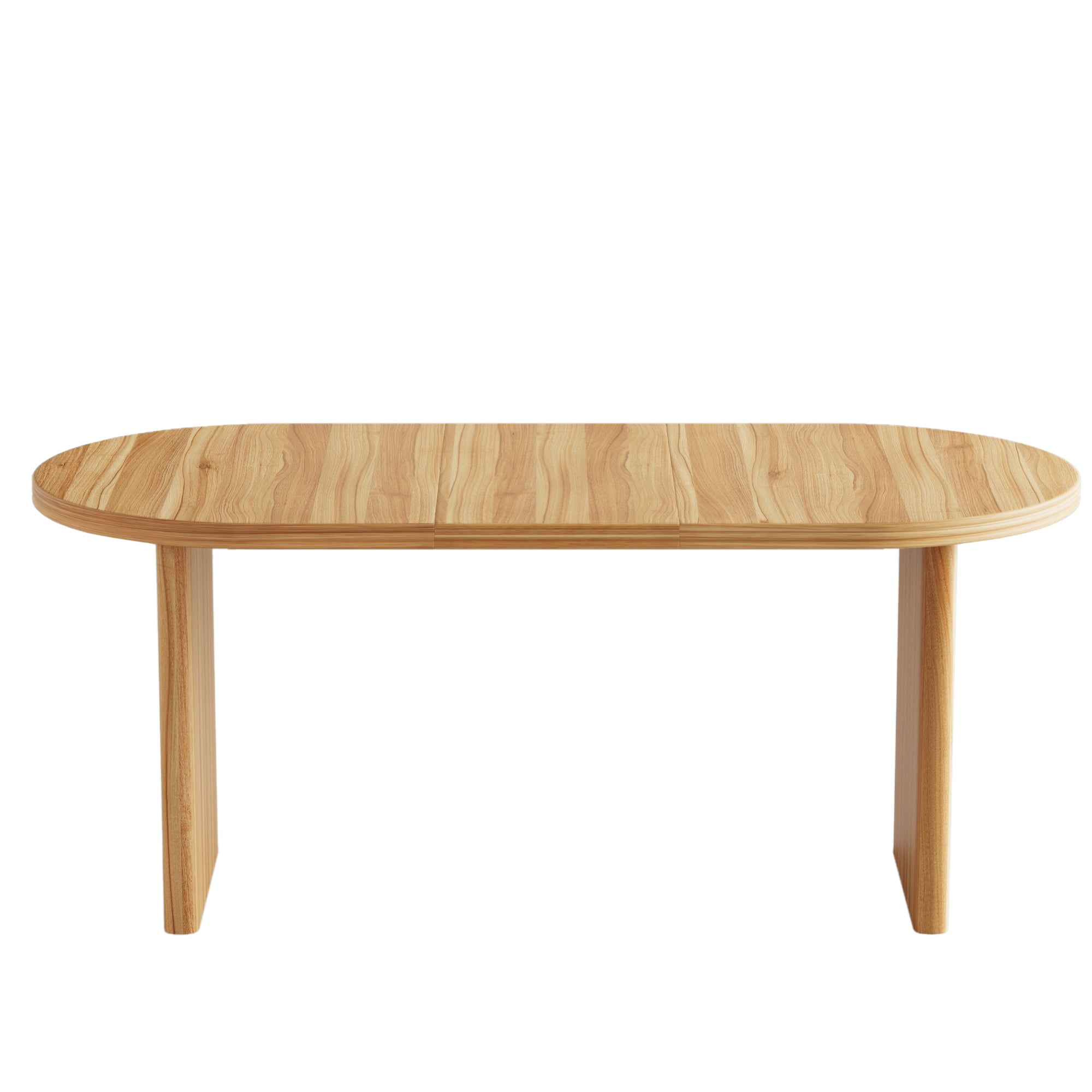 Front studio elevation of the extended oval extendable dining table